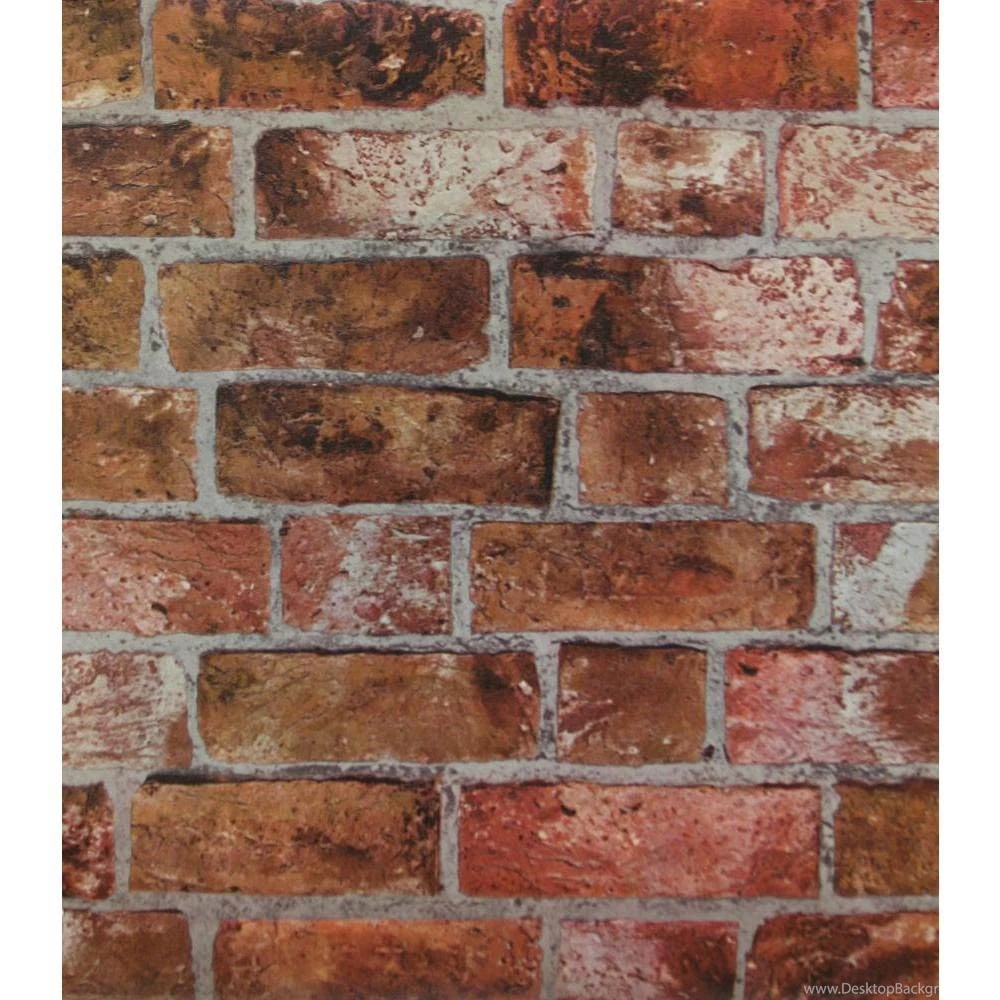 Modern rustic brick wallpaper copper red 2.gif