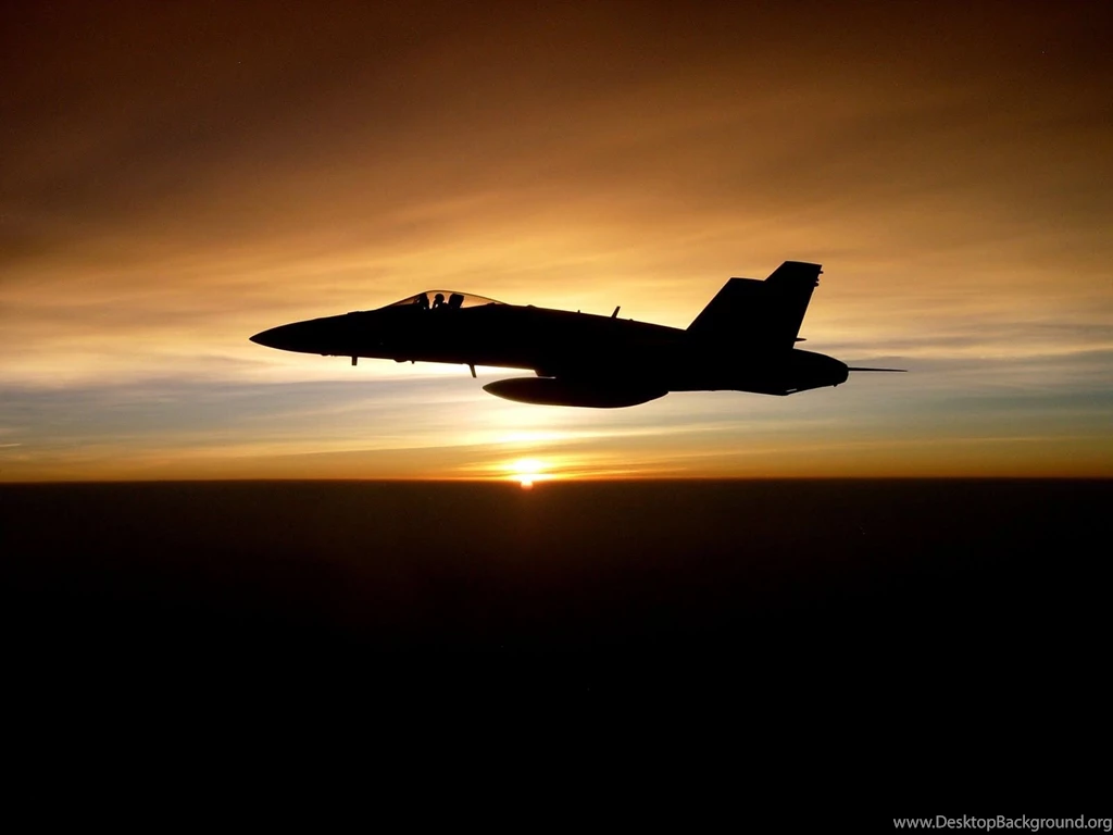 F18 Hornet In Beautiful Sunset Scene Aircraft Wallpapers 2372