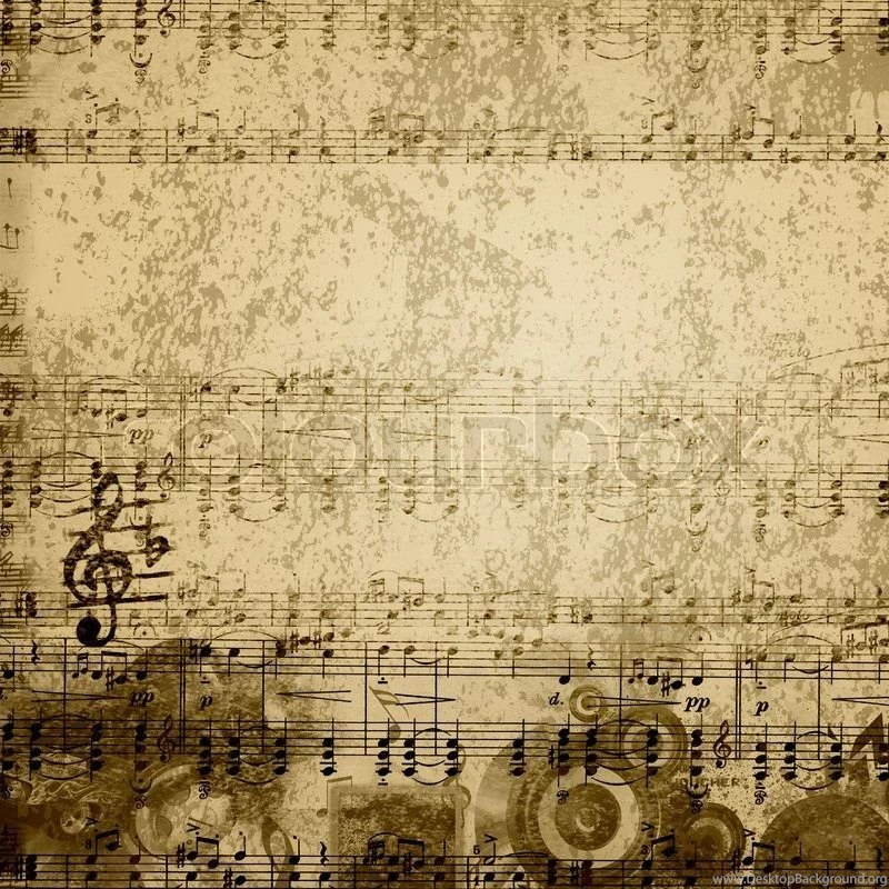 Music Notes On Old Paper Sheet Backgrounds