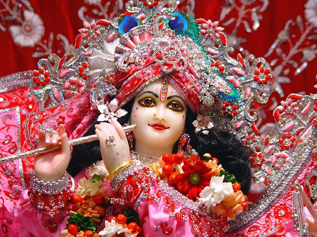 Cute Lord Krishna Pink Dress HD Wallpapers