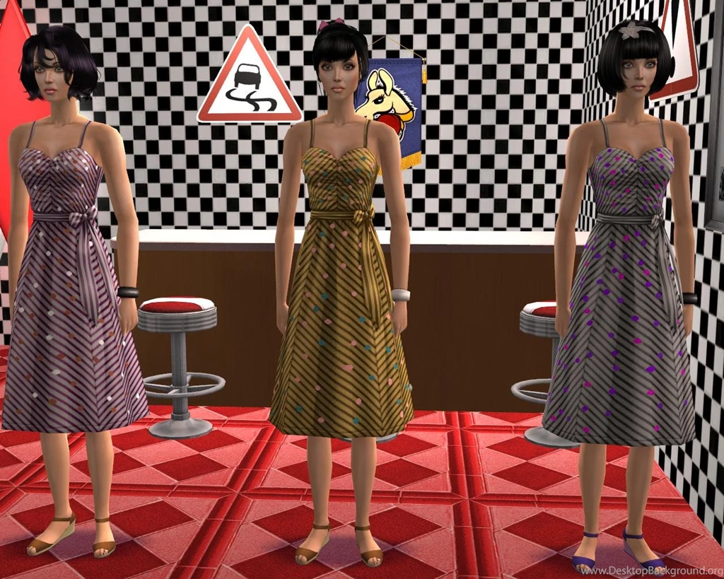 Mod The Sims More H&M Retro Dresses For Adults And Young Adults