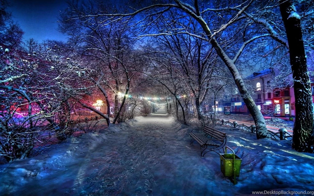 Winter Night Desktop Wallpaper, Winter Night Backgrounds
