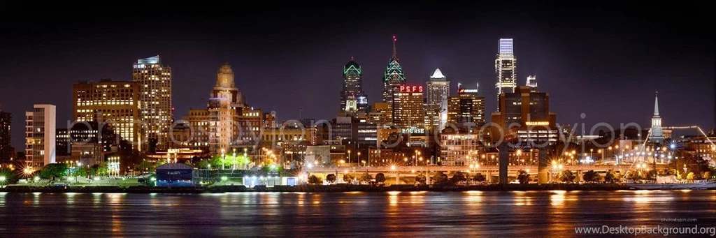 Amazon.com: Philadelphia Skyline At NIGHT From East COLOR Philly ...