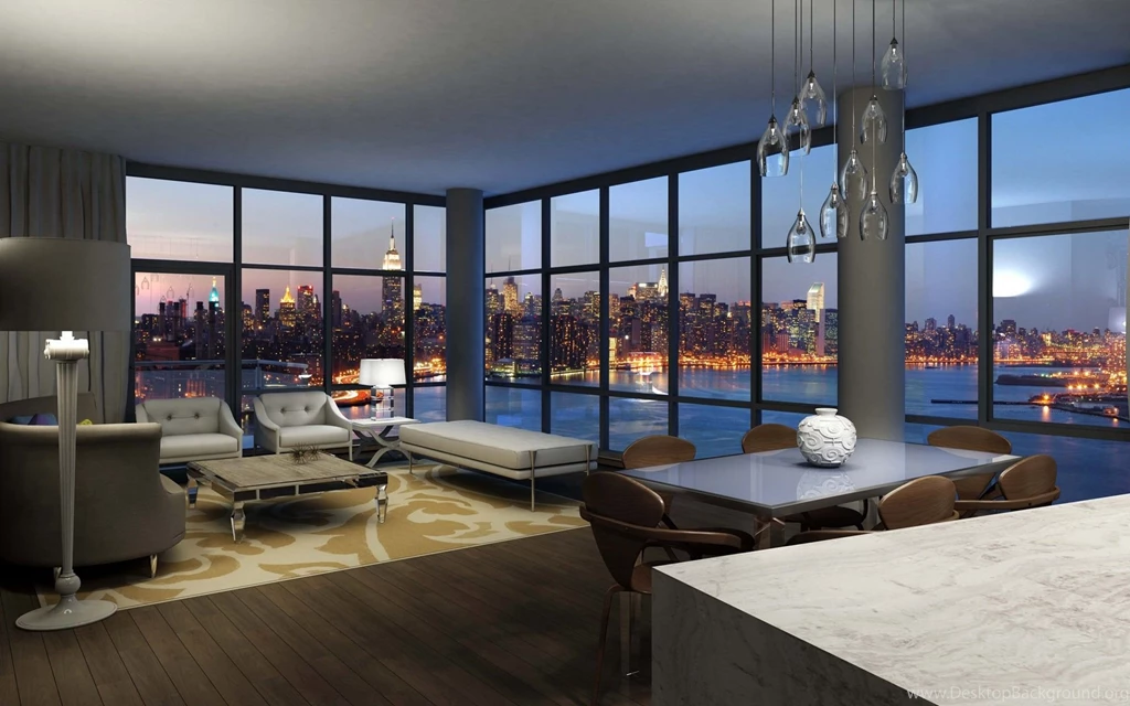 Interior Design Apartment With City View Widescreen Wallpapers ...