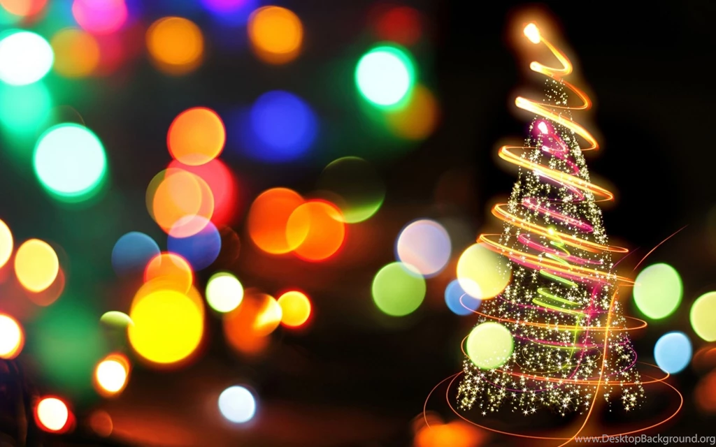 Download Wallpapers 3840x2400 Tree, Holiday, Colorful, Flashing ...