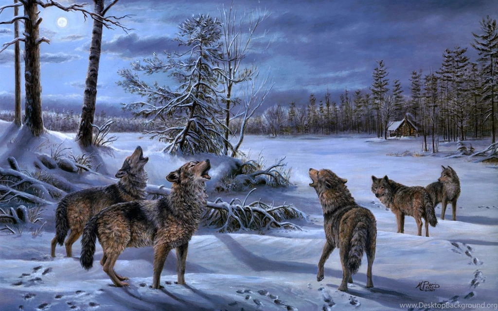 A Pack Of Wolves Howling At The Moon Wallpapers And Images ...