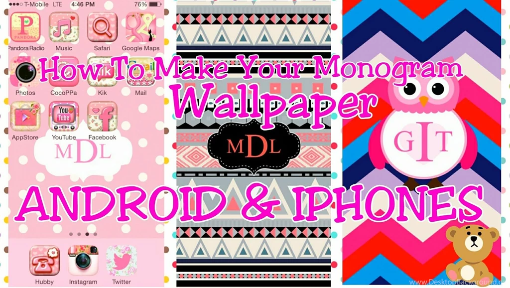How To Make Monogram Wallpapers IPhones & Android   YouTube