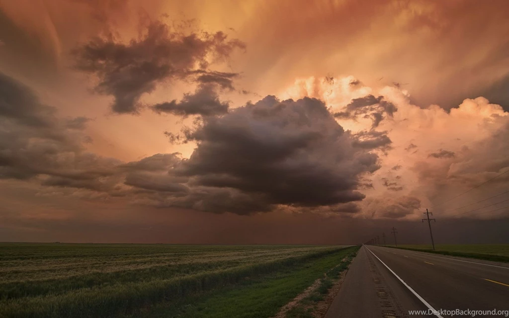 Oklahoma Sunset Clouds Widescreen Wallpapers