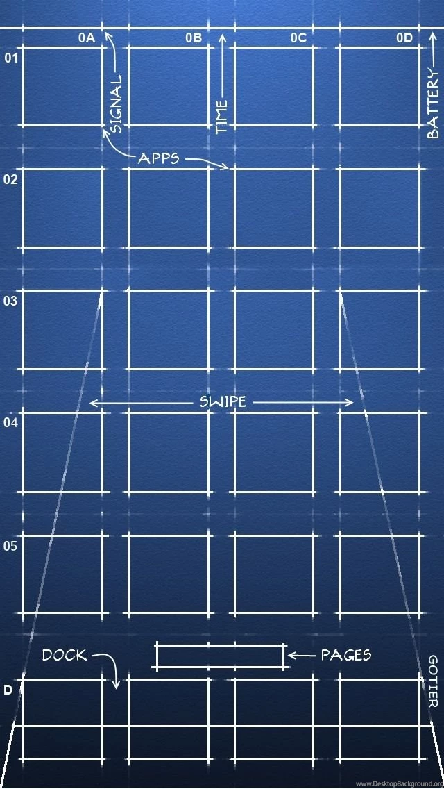 IPhone5 Interface Wireframe Grid