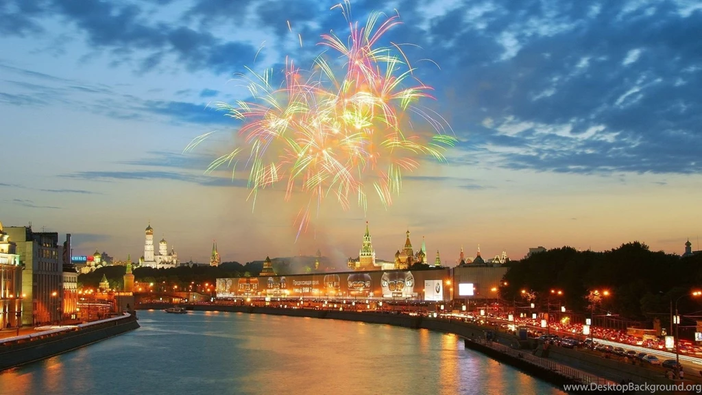 1600x900 Firework Moscow Wallpapers