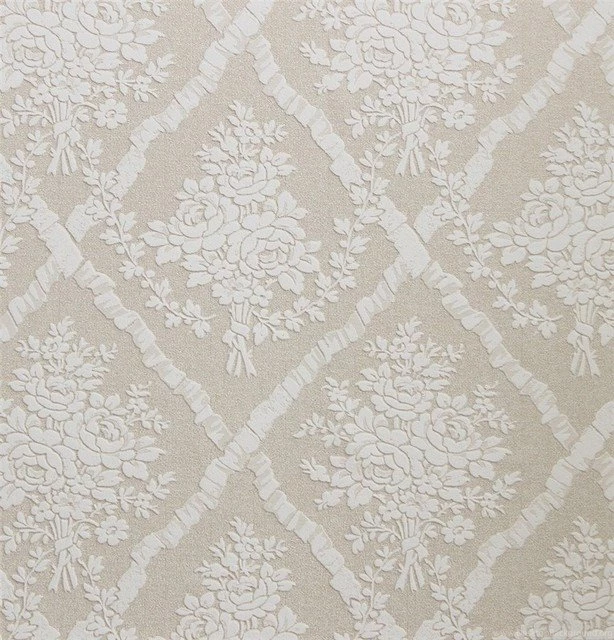 Floral Lattice Beige Wallpapers R2655, Double Roll   Victorian ...