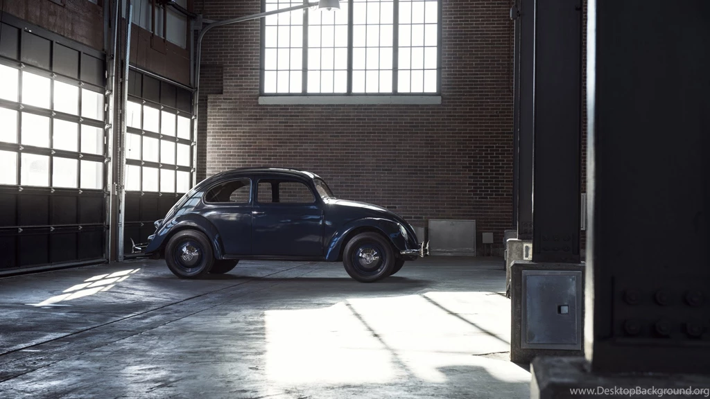 Download 1920x1080 Blue Retro Volkswagen Beetle In The Garage ...