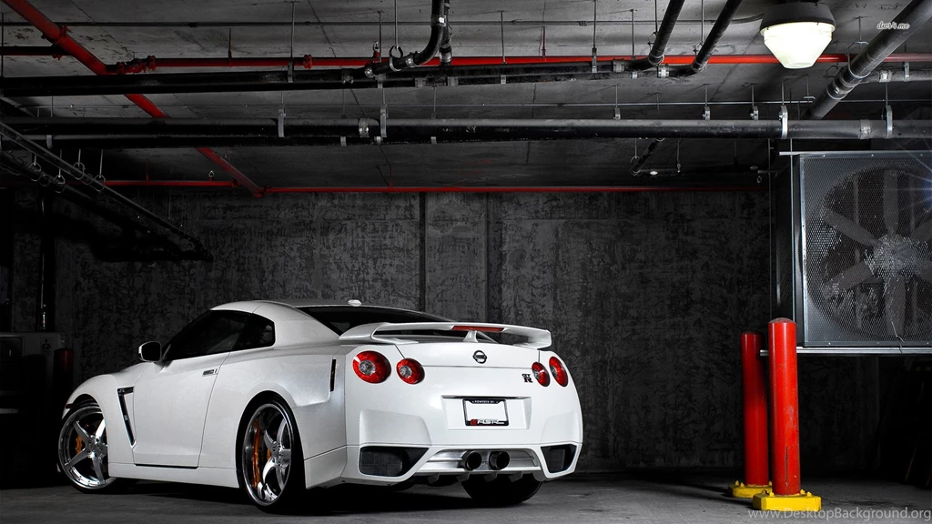 Amazing White Nissan GT R In A Garage   1920x1080   Full HD 16/9 ...