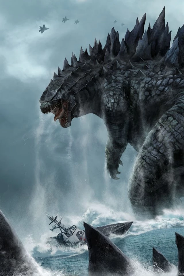 Download Wallpapers 640x960 Godzilla, Monster, Dinosaur, Submarine ...
