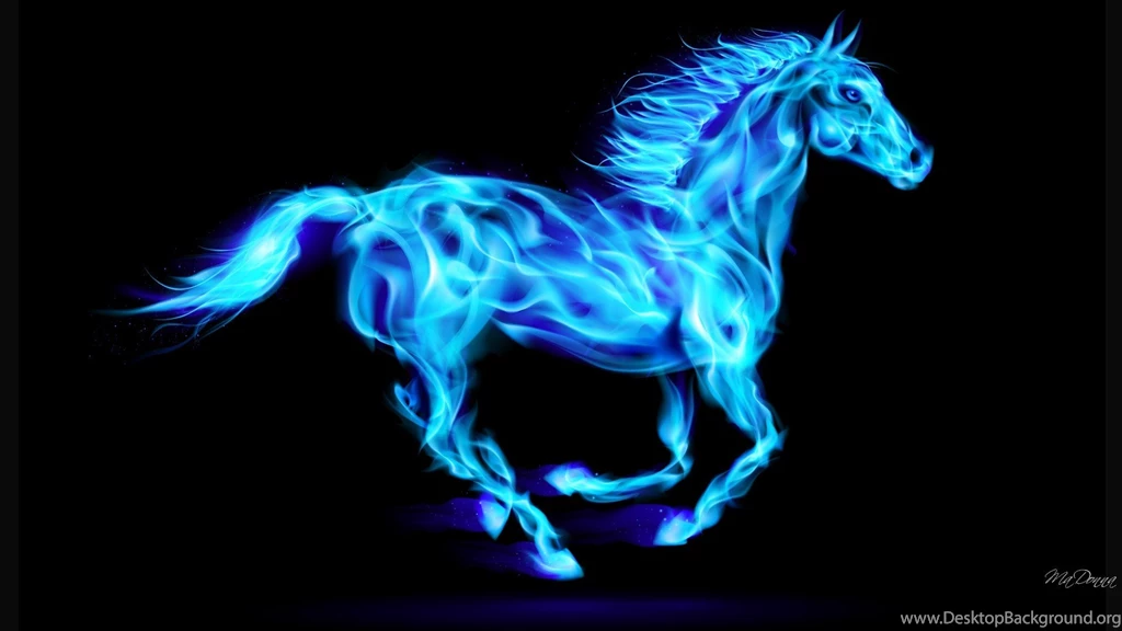 Horses Wallpapers: Flaming Ice Horse Blue Cold Hot Running Flame ...