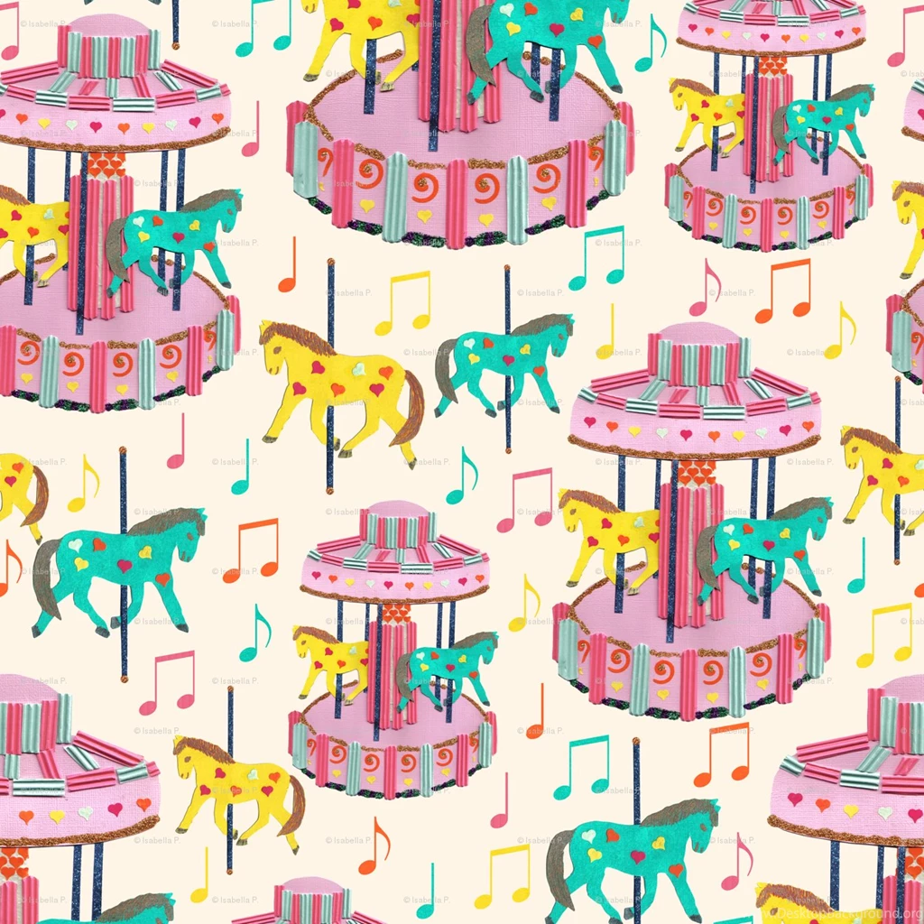 Carousel Cakes Fabric Inscribed_here Spoonflower