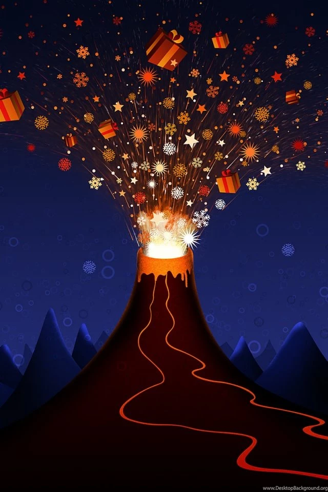 Christmas Volcano iPhone 4s Wallpapers Download