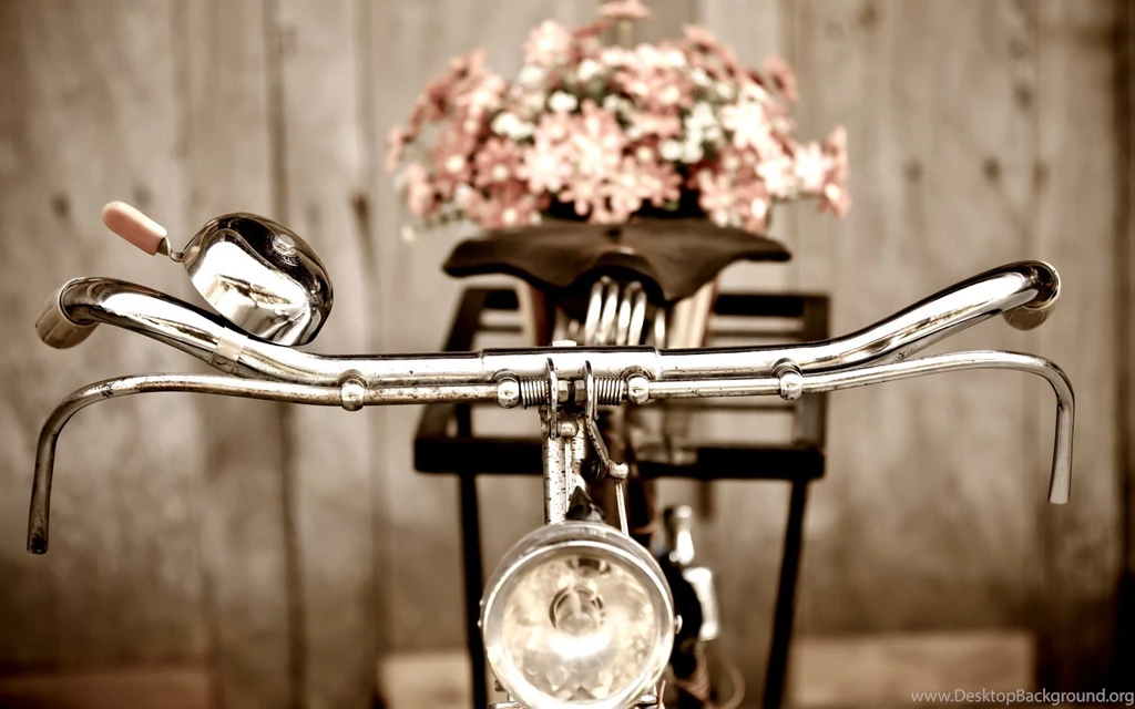 Bicycle On Bokeh Light Backgrounds With Little Flowers Hd