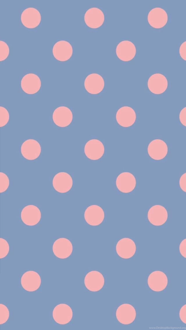 Pink Polka Dots Blue Backgrounds Wallpapers
