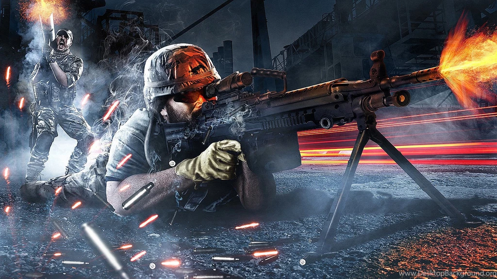 Battlefield Warrior Soldier Military Explosion Fire Flame Weapon ...