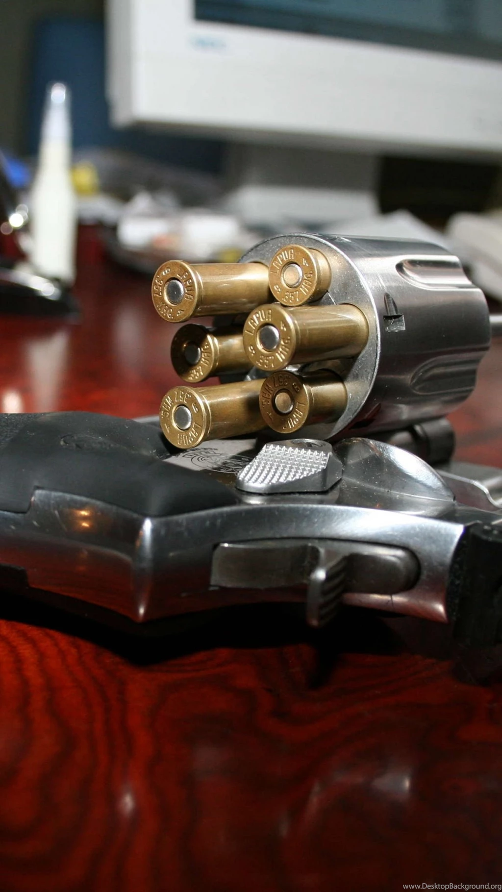 Download Wallpapers 1080x1920 Drum, Bullet, Gun, Table Sony Xperia ...