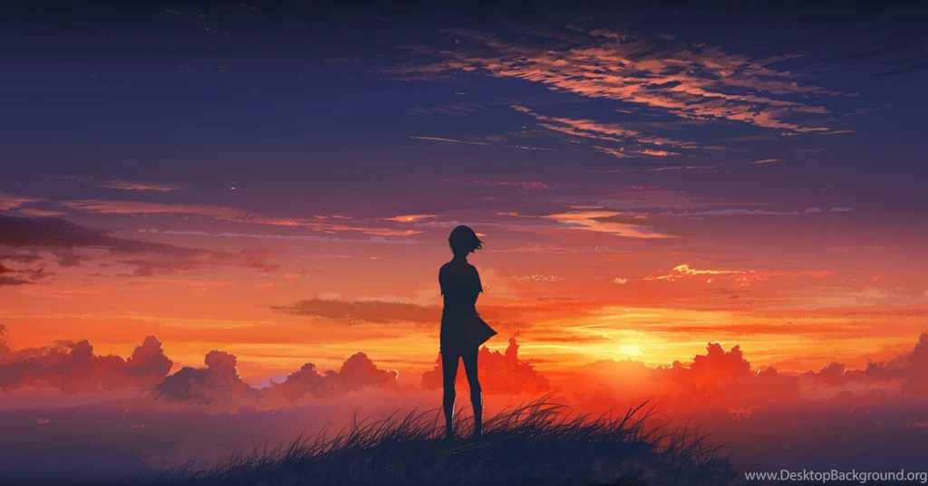 Lonely Girl At Sunset Wallpapers 1640x860   (