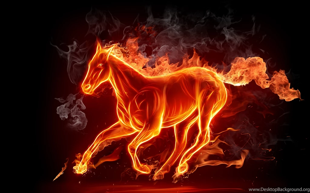 2560x1600 Glowing Fire Horse Wallpapers