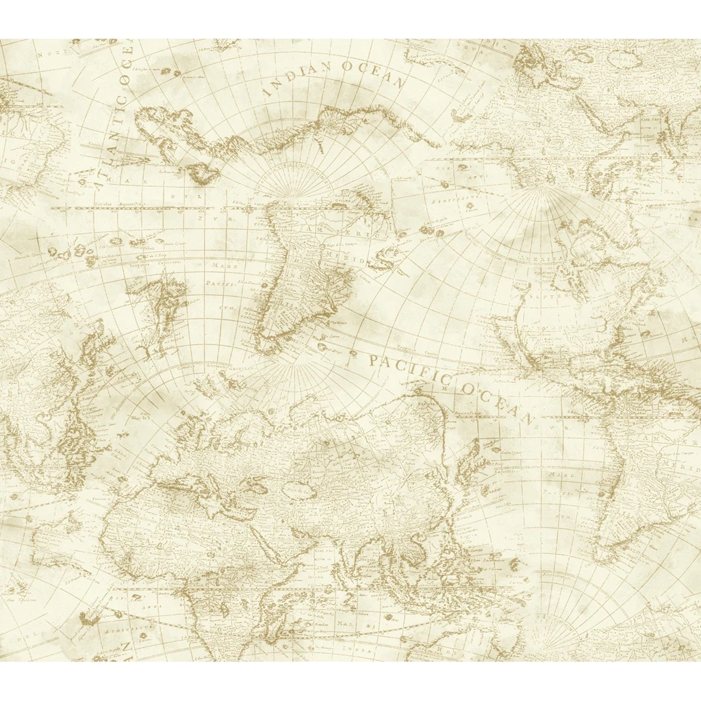York Wallcoverings Nautical Living Coastal Map 27' X 27" Wallpapers ...