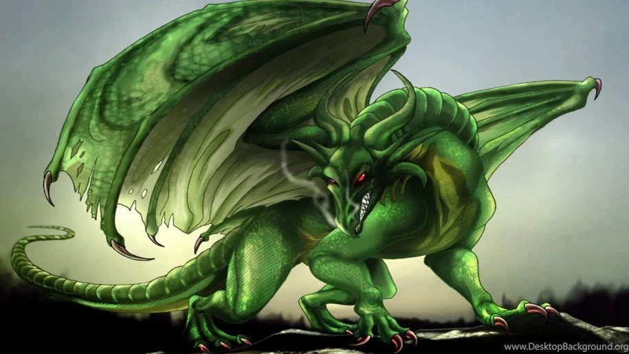 Green Dragon Fantasy Digital Art Hd Desktop Wallpapers ...