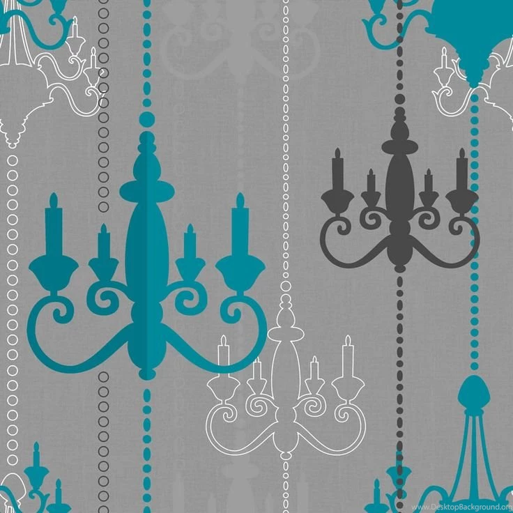 Large Image Of Wilko Chandelier Wallpapers Teal/Grey WP332112 ...