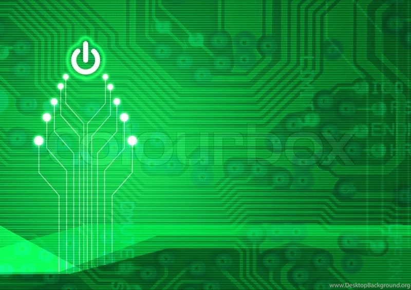 Abstract Christmas Electronic Tree On A Dark Green Backgrounds ...