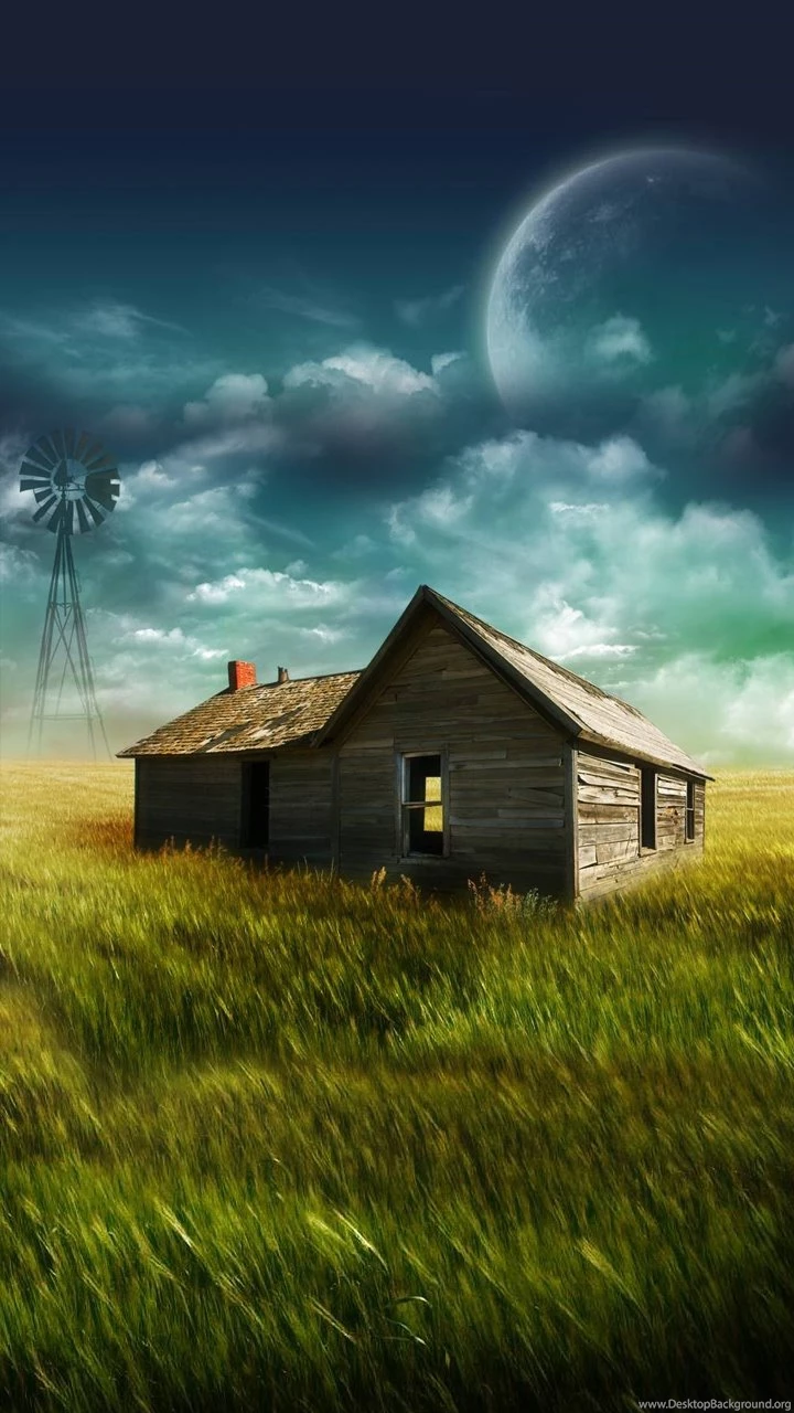 Farmhouse In The Field Mobile Wallpapers 2358