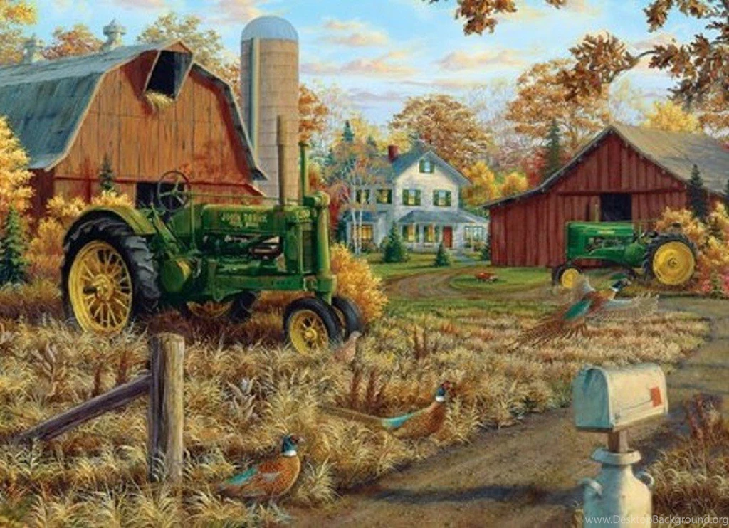 Farms: Rustic Farm Autumn Barns Tractors Farmhouse John Deere ...
