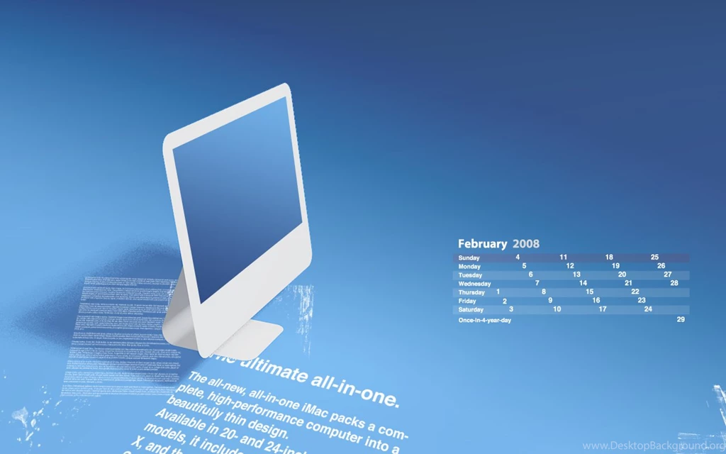 iMac Calendar Wallpapers