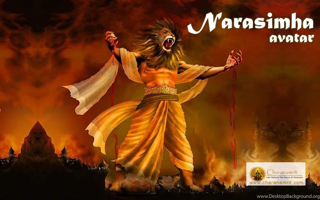 lord vishnu s avatar narsingh angry awesome 3d hd wallpapers for