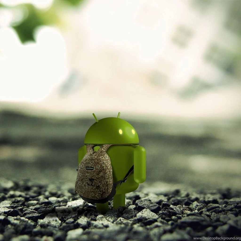Download Wallpapers 2048x2048 Android, Robot, Backpack, Stones New ...