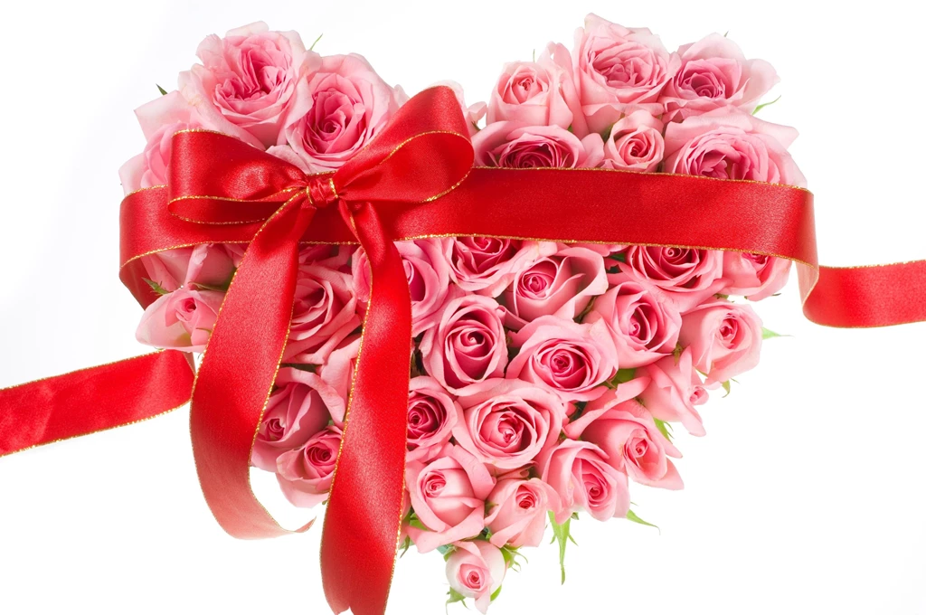 Download Wallpapers Roses, Flowers, Hearts, Ribbons, Bows HD Backgrounds