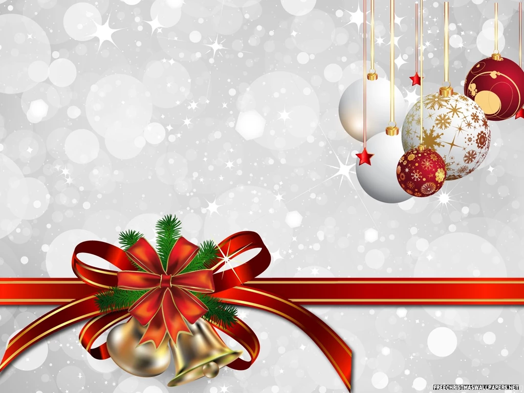 Bells And Christmas Decorations On A White Backgrounds On Christmas ...
