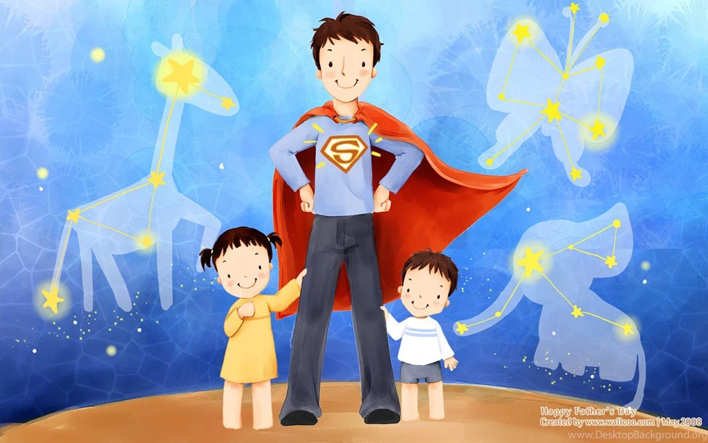 Happy Father's Day Children's Illustration For Father's Day ...