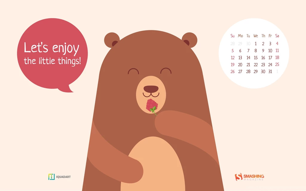 Free calendar wallpapers lets enjoy the little things cal 1920x1200.png