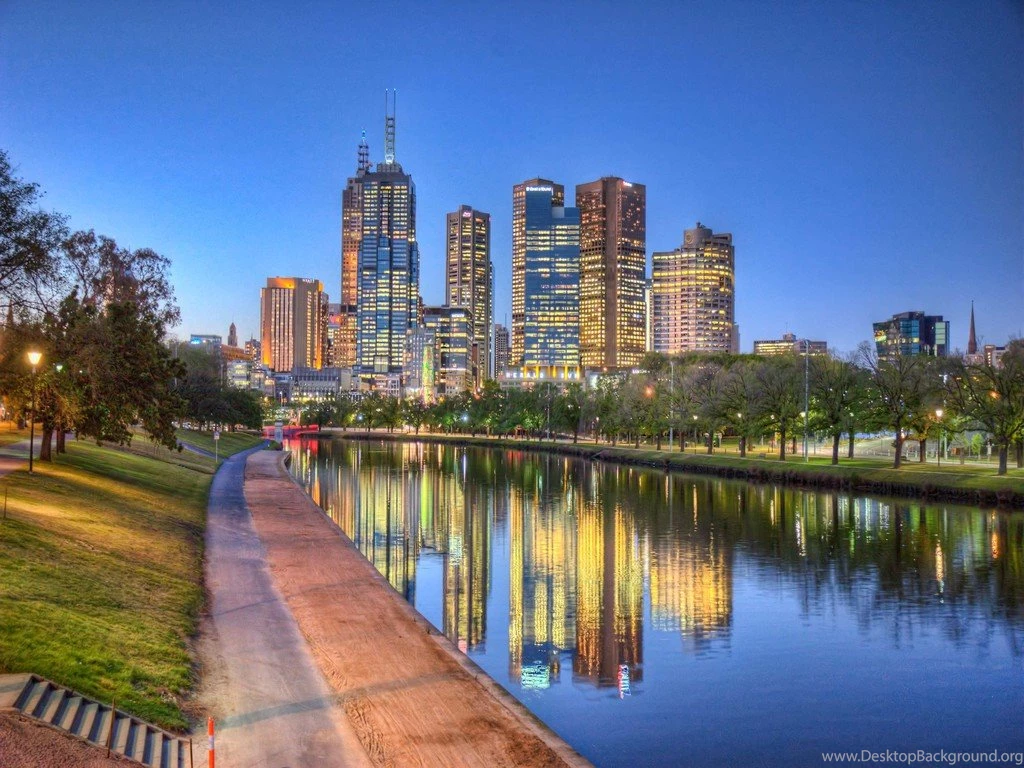 Melbourne At Dusk Wallpapers Dpzc   1024x768 IWallHD   Wallpapers HD