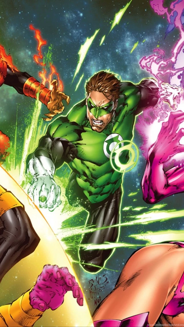 Green Lantern Fighting iPhone 5 Wallpapers