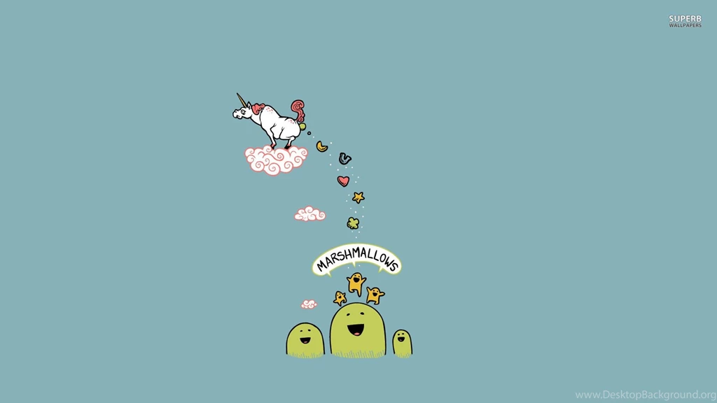 Unicorn And Marshmallows Wallpapers   Funny Wallpapers