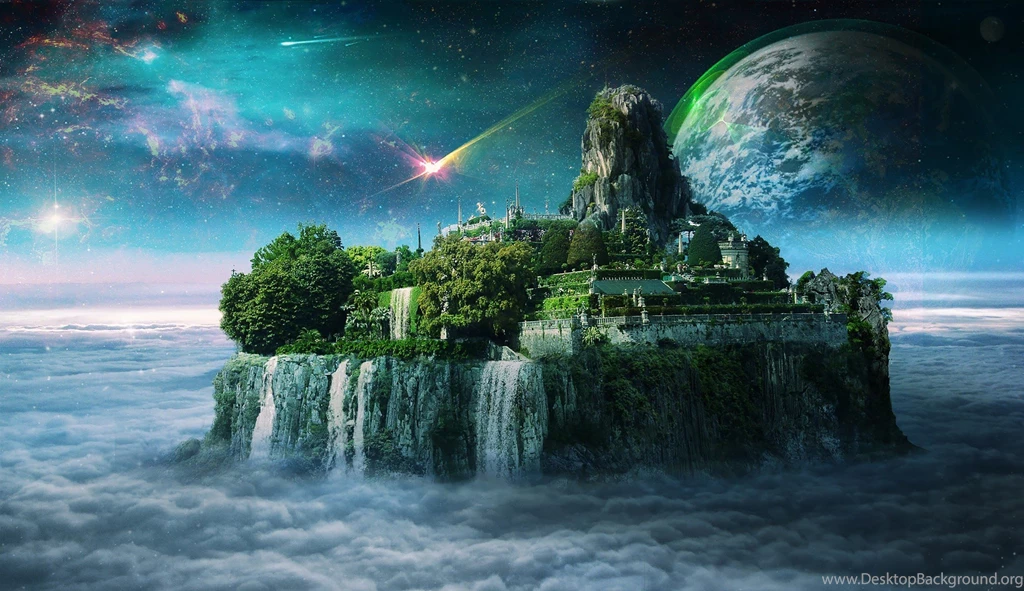 Fantasy Waterfall Castle Desktop Wallpapers New HD Wallpapers