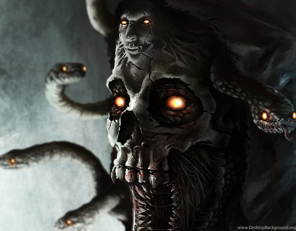 Horror Medusa Snake Mythology Fantasy Demon Skull Monster ...