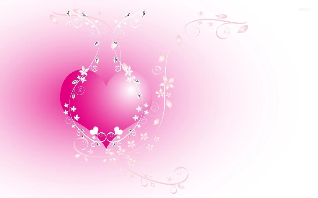 Pink Heart Chained In The Flowers Wallpapers   Digital Art ...