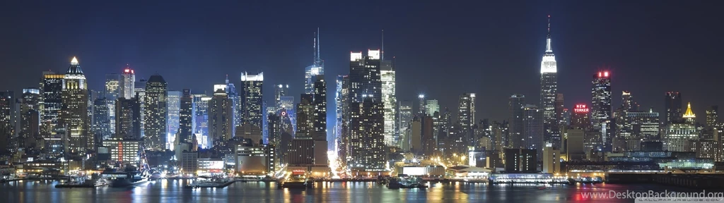 Manhattan Panorama At Night HD Desktop Wallpapers : High Definition ...