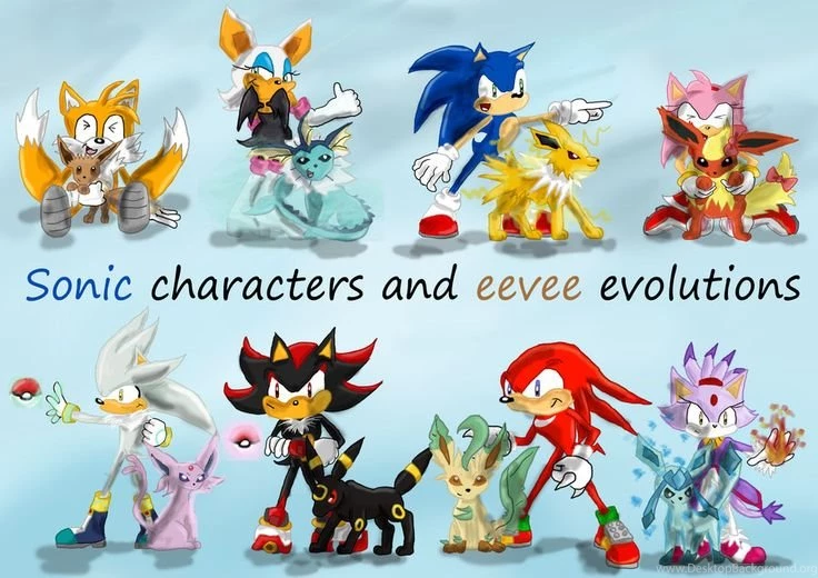 Sonic Characters And Eevee Evolutions