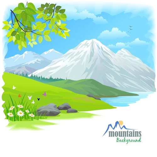 Tree And Natural Scenery Vector Backgrounds 01 Vector Backgrounds ...
