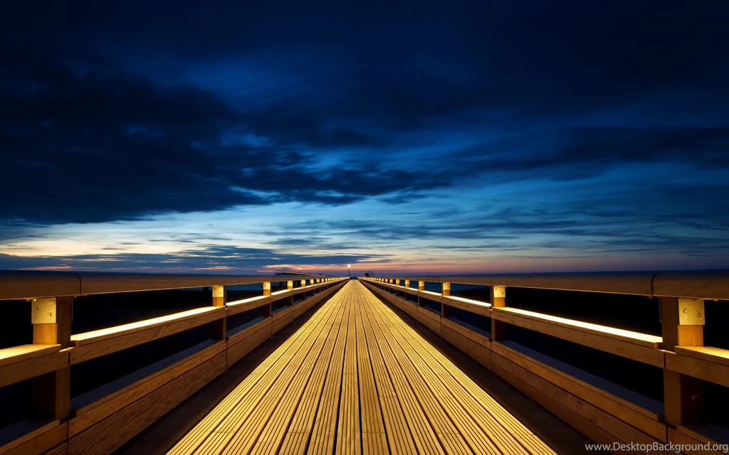 Clouds, Sea, Wood, Bridges, Deck, Skyscapes :: Wallpapers